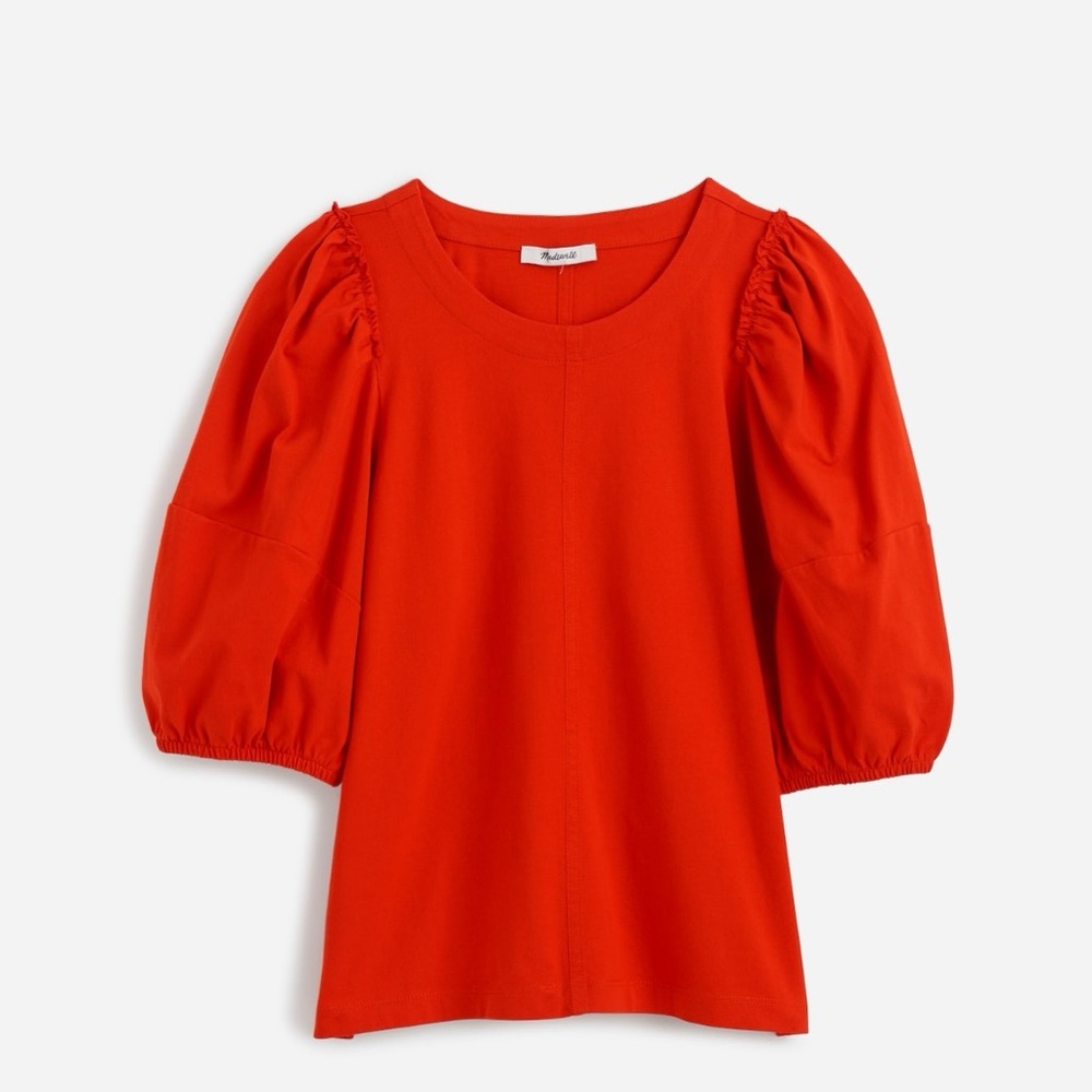 Madewell Puff sleeve tee XL
Bright flame (red)
Cotton 
NWT